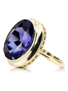 Oro amarillo de 14 quilates Zafiro Anillo Estilo vintage vrc285y